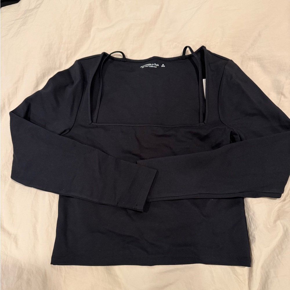 NWT Abercrombie & Fitch Women's Long-Sleeve Strappy Ponte Top